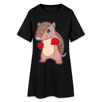 Boxer Animal ceinturé Gants de boxe Boxe Boxe - Robe T-shirt Femme - noir - Devant