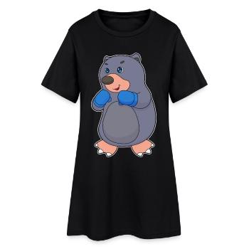 Boxeur Mole Boxer Gants de boxe Boxe Boxe - Robe T-shirt Femme - noir - Devant