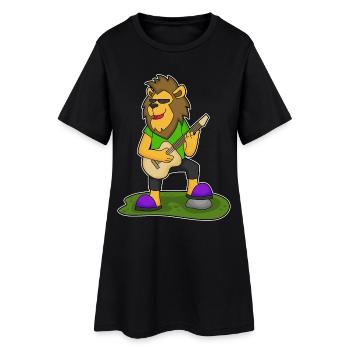 Léo Musicien Guitare Musique - Robe T-shirt Femme - noir - Devant