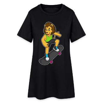 Lion Skater Skateboard - Robe T-shirt Femme - noir - Devant