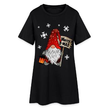 Christmas Gnome with Snowflakes X Mas Elves - Women’s T-Shirt Dress - black - Front