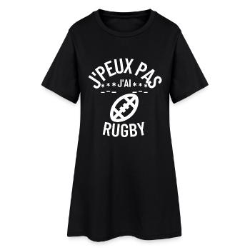 J peux pas j ai rugby - Robe T-shirt Femme - noir - Devant