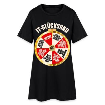 IT Support Glücksrad Service Desk IT Helpdesk Nerd - Frauen T-Shirt-Kleid - Schwarz - Vorne
