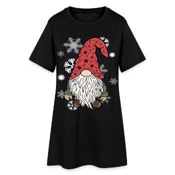 Gnome Elfes de Noël Flocons de neige - Robe T-shirt Femme - noir - Devant