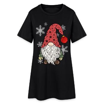 Vintage Gnome Christmas Elves - Women’s T-Shirt Dress - black - Front
