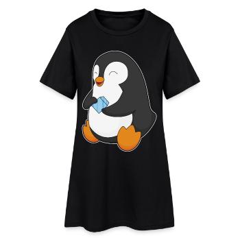 Penguin - Robe T-shirt Femme - noir - Devant