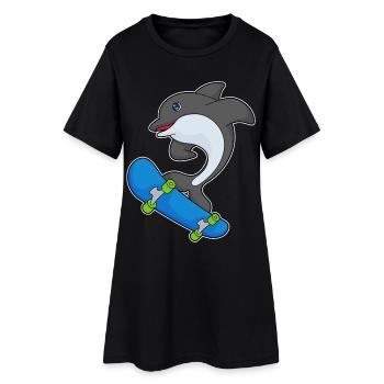 Delfin Skater Skateboard - Robe T-shirt Femme - noir - Devant