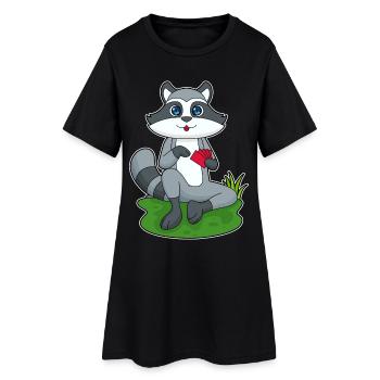 Cartes de poker Raccoon - Robe T-shirt Femme - noir - Devant