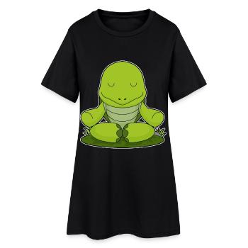Méditation de fitness avec le yoga des tortues - Robe T-shirt Femme - noir - Devant