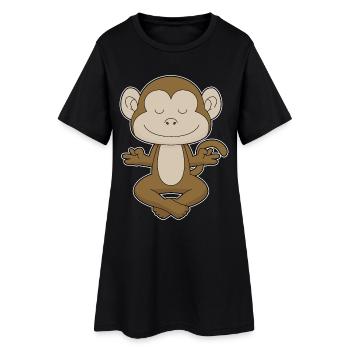 Méditation de fitness avec le yoga du singe - Robe T-shirt Femme - noir - Devant
