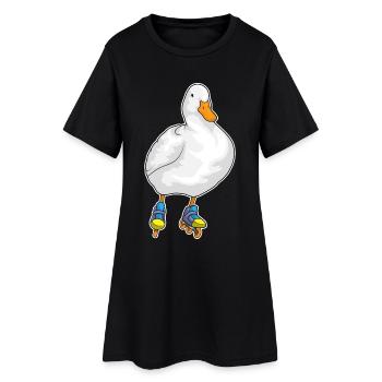 Ente Inline skating Inline skates - Frauen T-Shirt-Kleid - Schwarz - Vorne