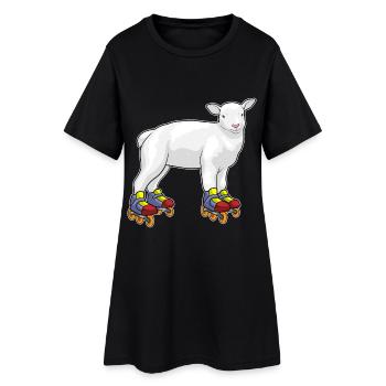 Lamm Inline skating Inline skates - Frauen T-Shirt-Kleid - Schwarz - Vorne