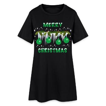 Boules de Noël vertes - Robe T-shirt Femme - noir - Devant