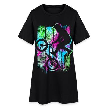 Vélo Bmx tropical avec palmiers - Retro Bmx Bike - Robe T-shirt Femme - noir - Devant