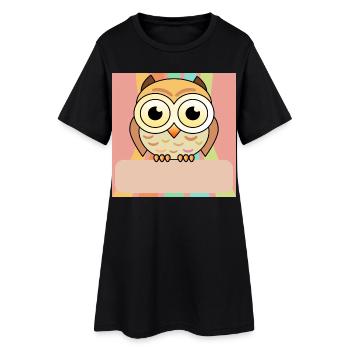 Badge nominatif owl - Robe T-shirt Femme - noir - Devant