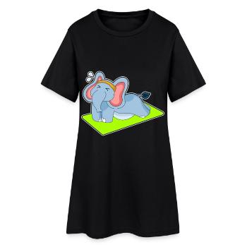 Elephant Workout Gymnastics Fitness - Women’s T-Shirt Dress - black - Front