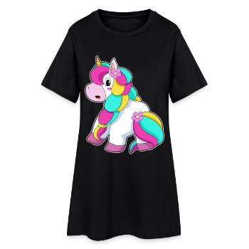 Fleur de licorne - Robe T-shirt Femme - noir - Devant