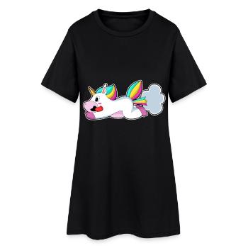 Funny Unicorn - Women’s T-Shirt Dress - black - Front