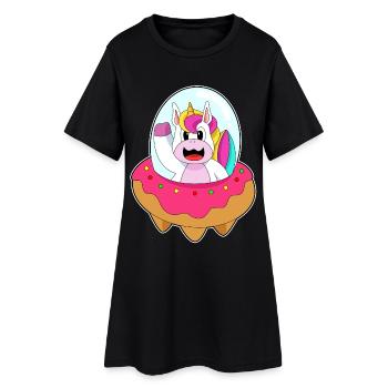 Vaisseau spatial Licorne Espace - Robe T-shirt Femme - noir - Devant