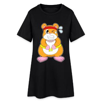 Hamster Workout Gymnastics Fitness - Women’s T-Shirt Dress - black - Front