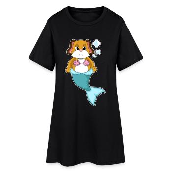 Sirène Chien - Robe T-shirt Femme - noir - Devant