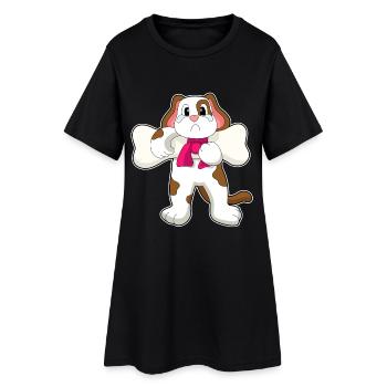 Os de chien - Robe T-shirt Femme - noir - Devant