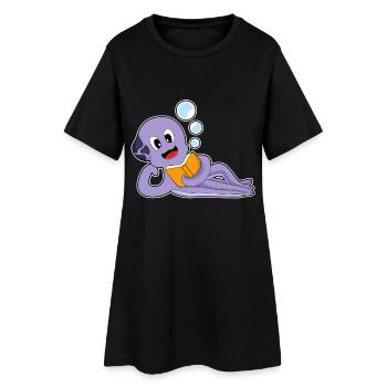Octopus Book - Women’s T-Shirt Dress - black - Front