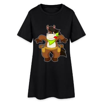 Cheval Cowboy Pistolet - Robe T-shirt Femme - noir - Devant