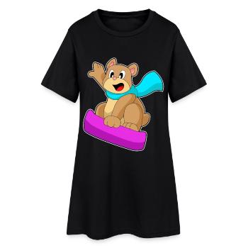 Bear Snowboarder Snowboard - Robe T-shirt Femme - noir - Devant