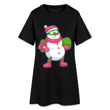 Snowman Snowboardeur Snowboard - Robe T-shirt Femme - noir - Devant