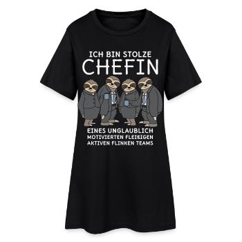 Unglaublich fleißiges Team Faultiere Stolze Chefin - Frauen T-Shirt-Kleid - Schwarz - Vorne
