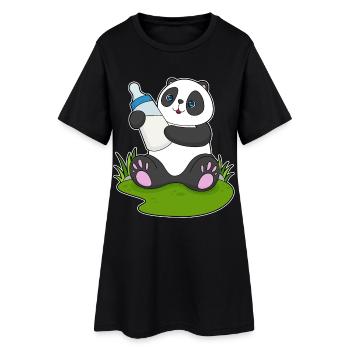 Lait pour biberon Panda - Robe T-shirt Femme - noir - Devant