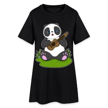 Panda Musicien Guitare Musique - Robe T-shirt Femme - noir - Devant