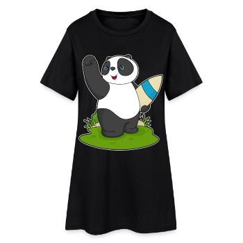 Été de planche de surf panda - Robe T-shirt Femme - noir - Devant