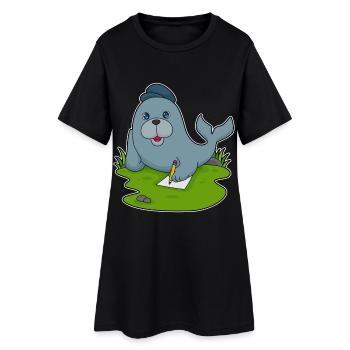 École Seal Student Pencil - Robe T-shirt Femme - noir - Devant