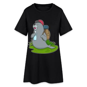 Seal Hiker Backpack Hiking - Women’s T-Shirt Dress - black - Front