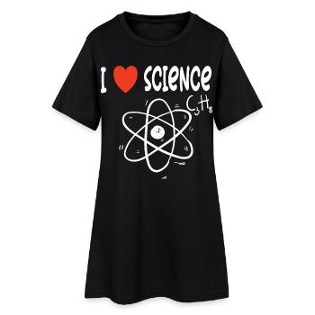J’aime la science - Robe T-shirt Femme - noir - Devant