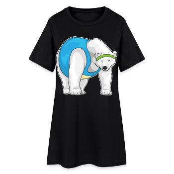 Coureur d’ours polaires Sports de jogging - Robe T-shirt Femme - noir - Devant