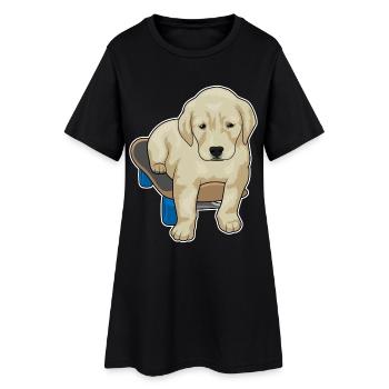 Dog Skater Skateboard - Robe T-shirt Femme - noir - Devant