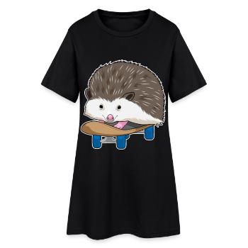 Hedgehog Skater Skateboard - Robe T-shirt Femme - noir - Devant