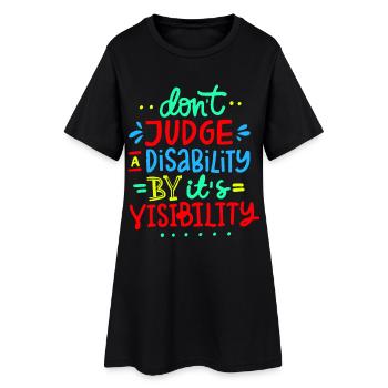 Ne jugez pas mon handicap * - Robe T-shirt Femme - noir - Devant