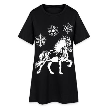 Noble cheval islandais Tölt cristaux de glace dames filles - Robe T-shirt Femme - noir - Devant