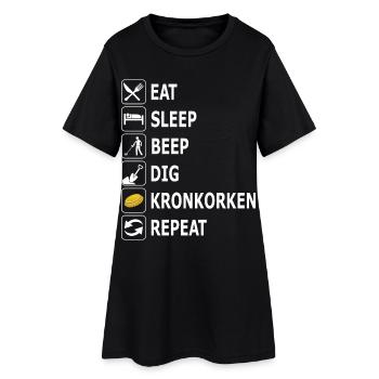 sondeln, Sondengänger, Kronkorken, Metallsuche - Frauen T-Shirt-Kleid - Schwarz - Vorne