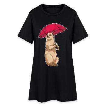 Parapluie Suricate - Robe T-shirt Femme - noir - Devant