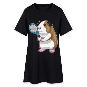 Raquette de tennis cochon d’Inde - Robe T-shirt Femme - noir - Devant