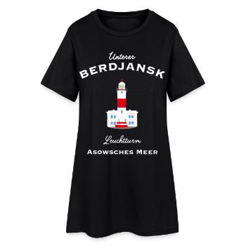 Asowsches Meer, Leuchtturm Berdjansk, Ukraine - Frauen T-Shirt-Kleid - Schwarz - Vorne