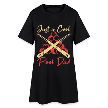 Billard Papa - Frauen T-Shirt-Kleid - Schwarz - Vorne
