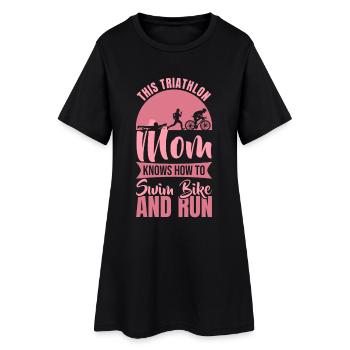 Maman triathlète - Robe T-shirt Femme - noir - Devant