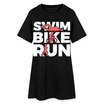 Natation Cyclisme Course à pied Répétition - Robe T-shirt Femme - noir - Devant