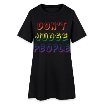 Regenbogen-Respekt/Ne jugez pas les gens/ONELOVE - Robe T-shirt Femme - noir - Devant